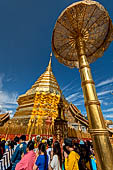 Chiang Mai - Wat Phra That Doi Suthep. The gilded chedi glittering in the sun. 